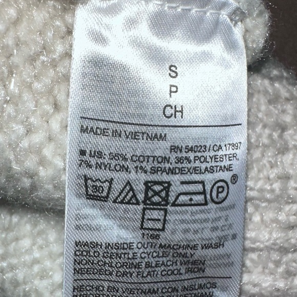 Old Navy Mock Neck Sweater Cream Size Small Pullover Cropped Long Sleeve - Picture 5 of 8